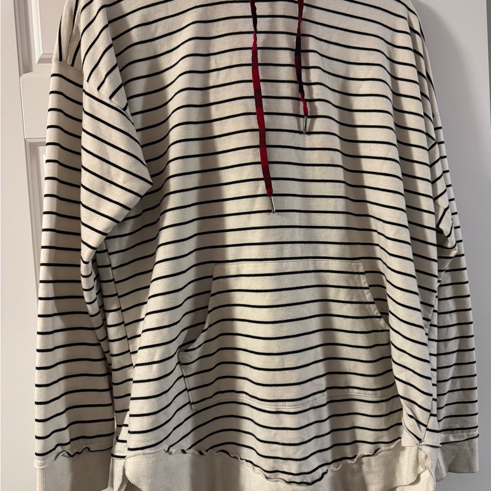 Maurices Black and White Striped Hoodie